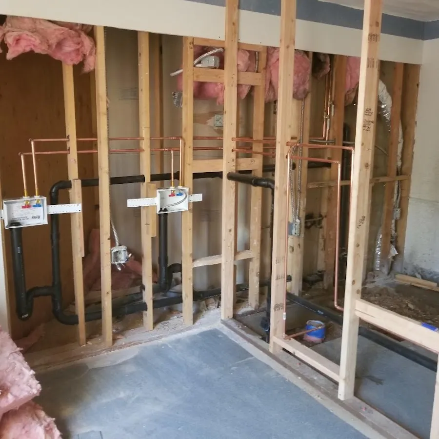 Copper pipe rough-in and plumbing installation in Aiken